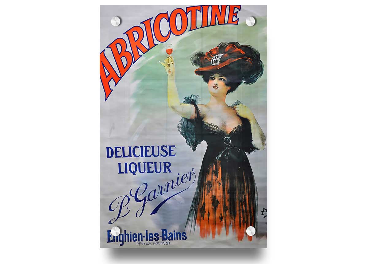 Abricotine acrylic print showcasing vibrant colors on 5mm thick acrylic glass, ready to hang.