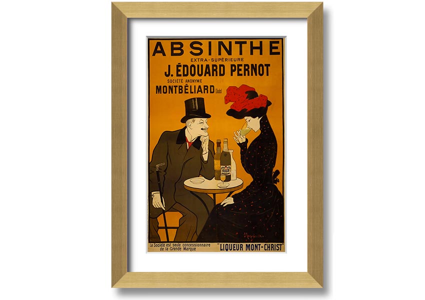 A beautifully framed Absinthe print showcasing vibrant colors, ready to hang, available in various frame colors.