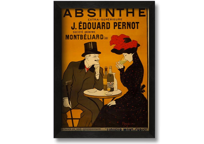 A beautifully framed Absinthe print showcasing vibrant colors, ready to hang, available in various frame colors.