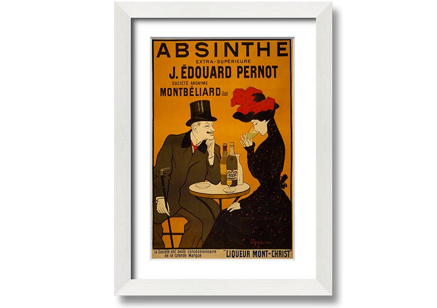 A beautifully framed Absinthe print showcasing vibrant colors, ready to hang, available in various frame colors.