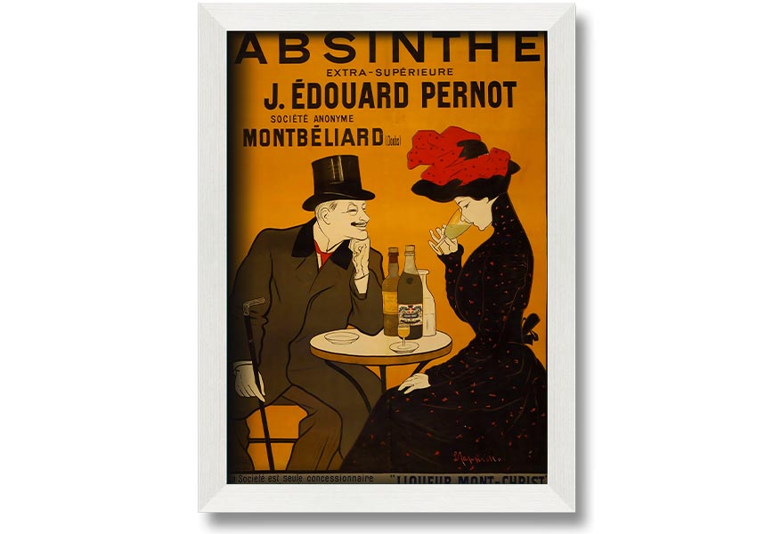 A beautifully framed Absinthe print showcasing vibrant colors, ready to hang, available in various frame colors.