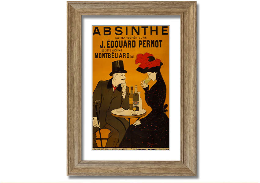 A beautifully framed Absinthe print showcasing vibrant colors, ready to hang, available in various frame colors.