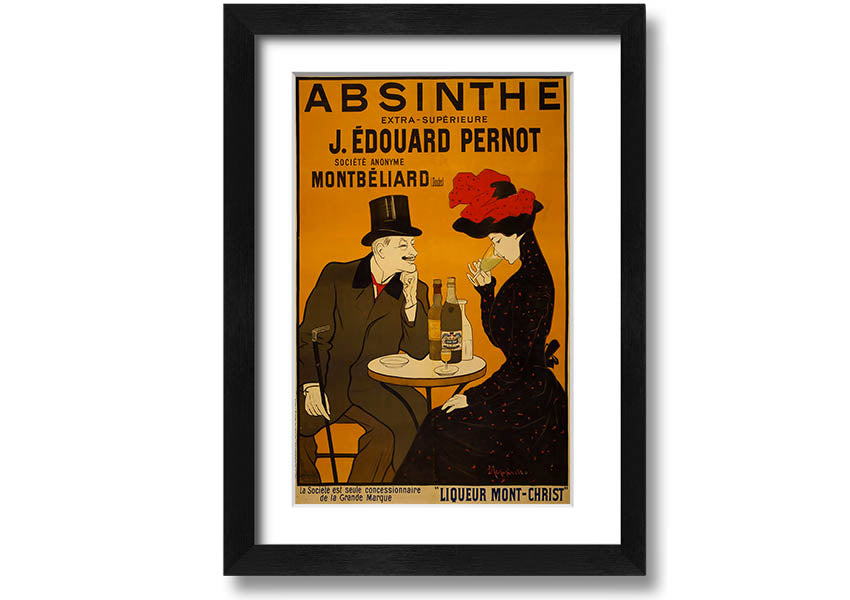 A beautifully framed Absinthe print showcasing vibrant colors, ready to hang, available in various frame colors.