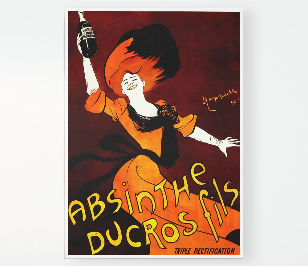 Absinthe Ducros Fils canvas poster featuring vibrant colors and intricate details, perfect for display.