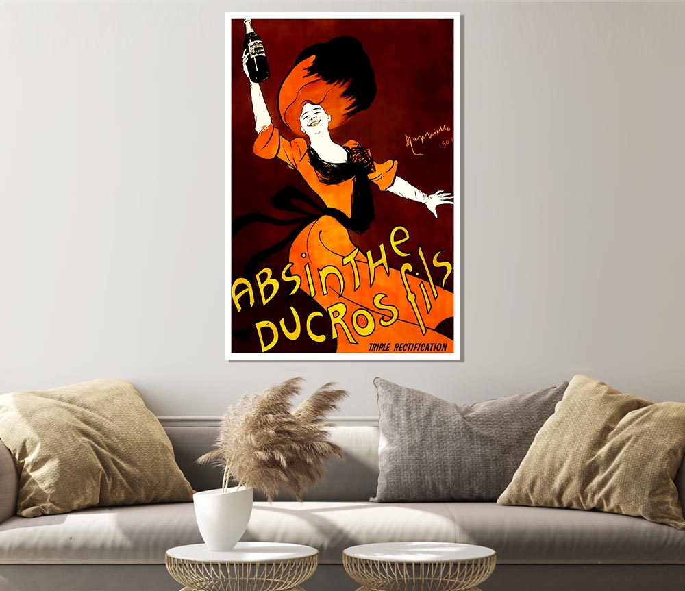 Absinthe Ducros Fils canvas poster featuring vibrant colors and intricate details, perfect for display.