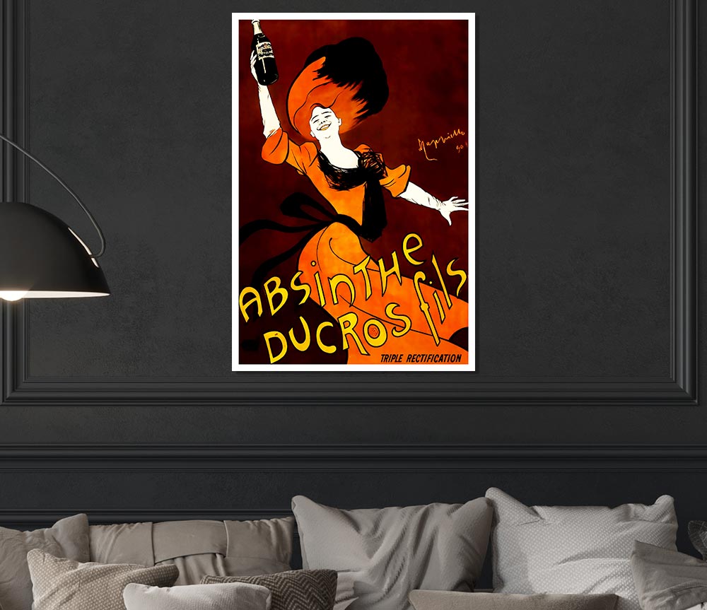 Absinthe Ducros Fils canvas poster featuring vibrant colors and intricate details, perfect for display.