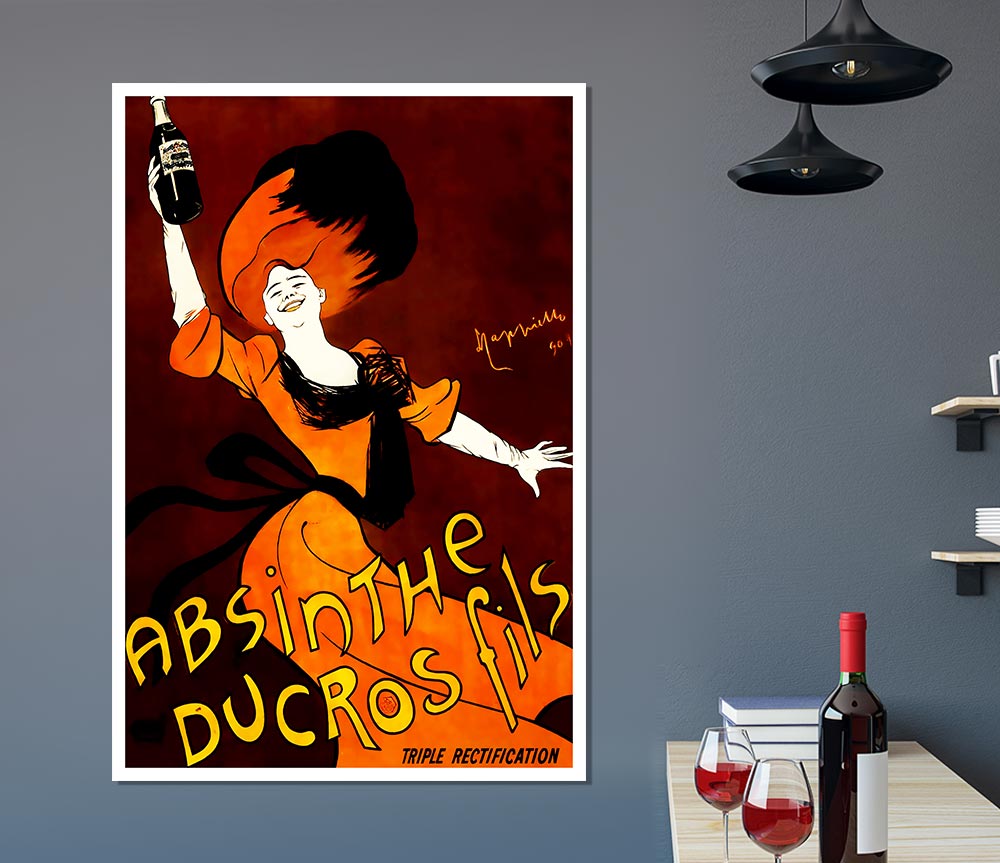 Absinthe Ducros Fils canvas poster featuring vibrant colors and intricate details, perfect for display.