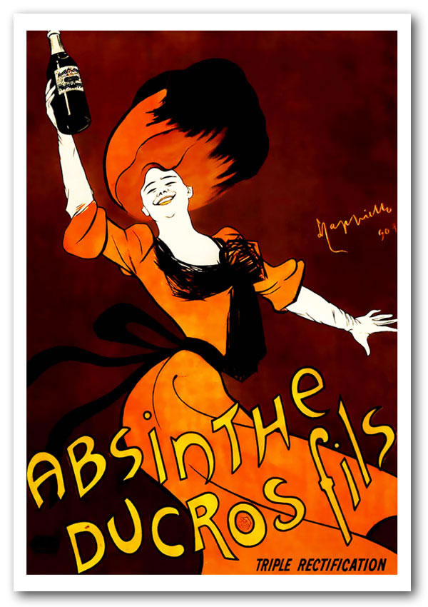 Absinthe Ducros Fils canvas poster featuring vibrant colors and intricate details, perfect for display.