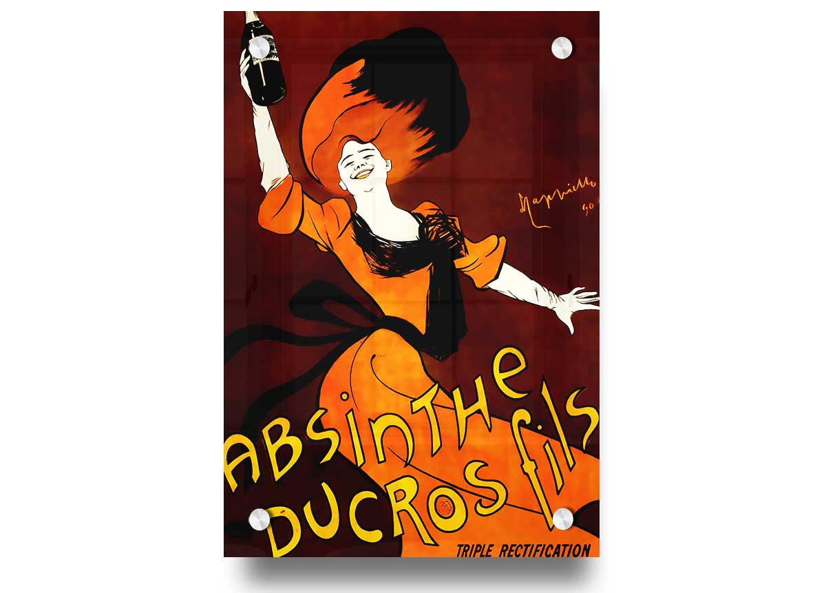 Absinthe Ducros Fils acrylic print showcasing vibrant colors and details, ready to hang on the wall.