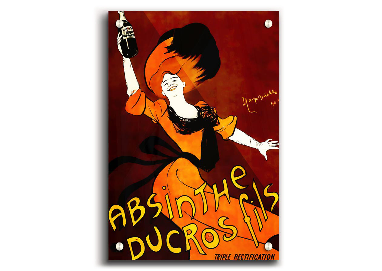 Absinthe Ducros Fils acrylic print showcasing vibrant colors and details, ready to hang on the wall.