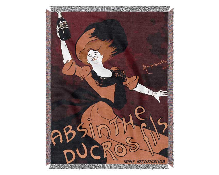 Absinthe Ducros Fils throw blanket made from 100% cotton, featuring a thermal weave for breathability and a luxurious finish, perfect for home decor.