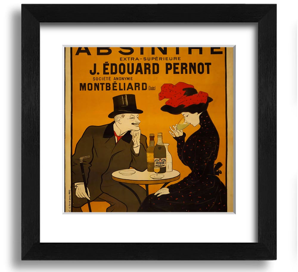 A beautifully crafted Absinthe Square Framed Print showcasing vibrant colors, framed in a stylish frame, ready to hang on the wall.