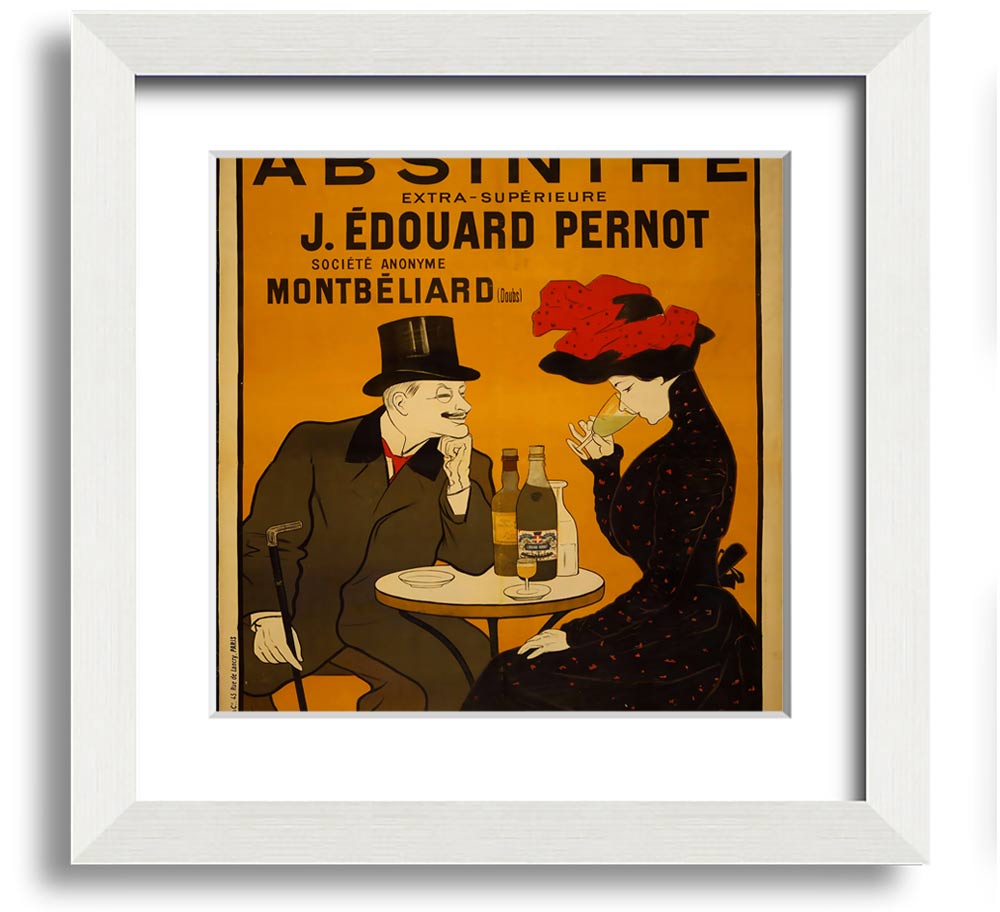 A beautifully crafted Absinthe Square Framed Print showcasing vibrant colors, framed in a stylish frame, ready to hang on the wall.