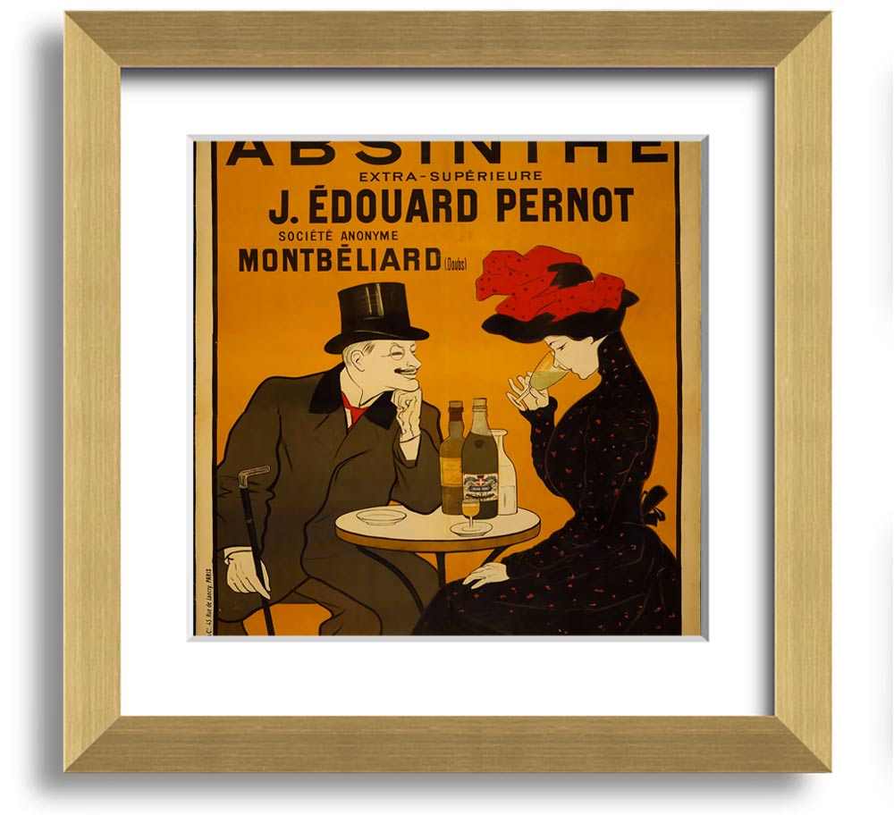 A beautifully crafted Absinthe Square Framed Print showcasing vibrant colors, framed in a stylish frame, ready to hang on the wall.