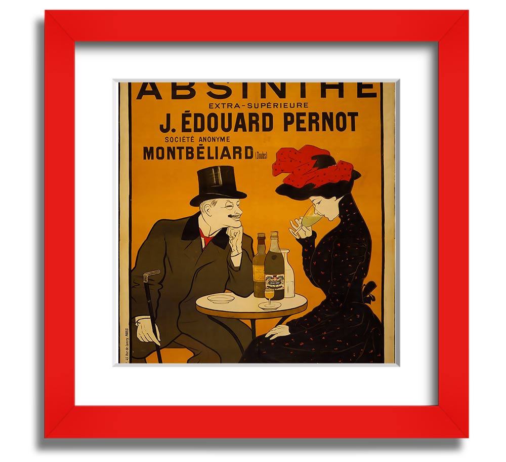 A beautifully crafted Absinthe Square Framed Print showcasing vibrant colors, framed in a stylish frame, ready to hang on the wall.