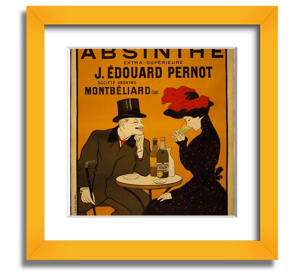 A beautifully crafted Absinthe Square Framed Print showcasing vibrant colors, framed in a stylish frame, ready to hang on the wall.