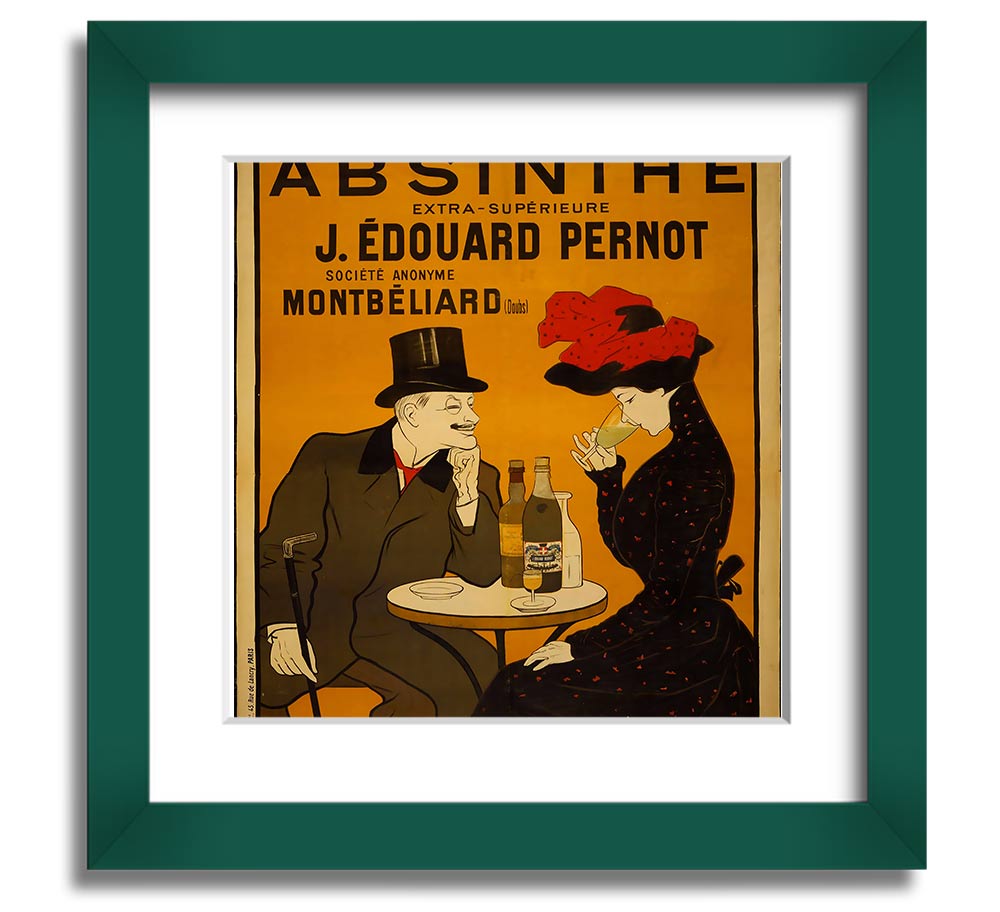 A beautifully crafted Absinthe Square Framed Print showcasing vibrant colors, framed in a stylish frame, ready to hang on the wall.