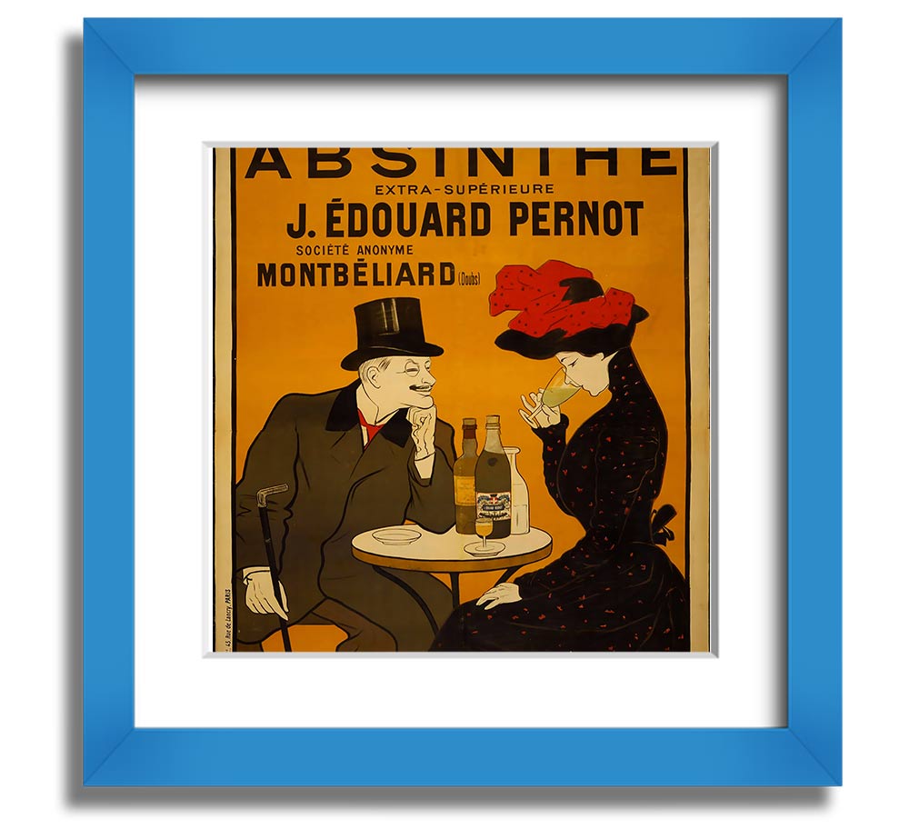 A beautifully crafted Absinthe Square Framed Print showcasing vibrant colors, framed in a stylish frame, ready to hang on the wall.