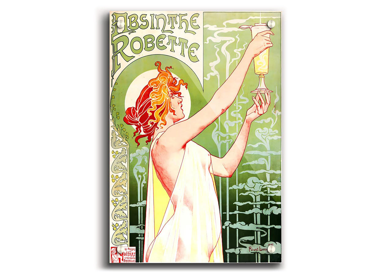 Absinthea acrylic print showcasing vibrant colors on 5mm thick acrylic glass, ready to hang.