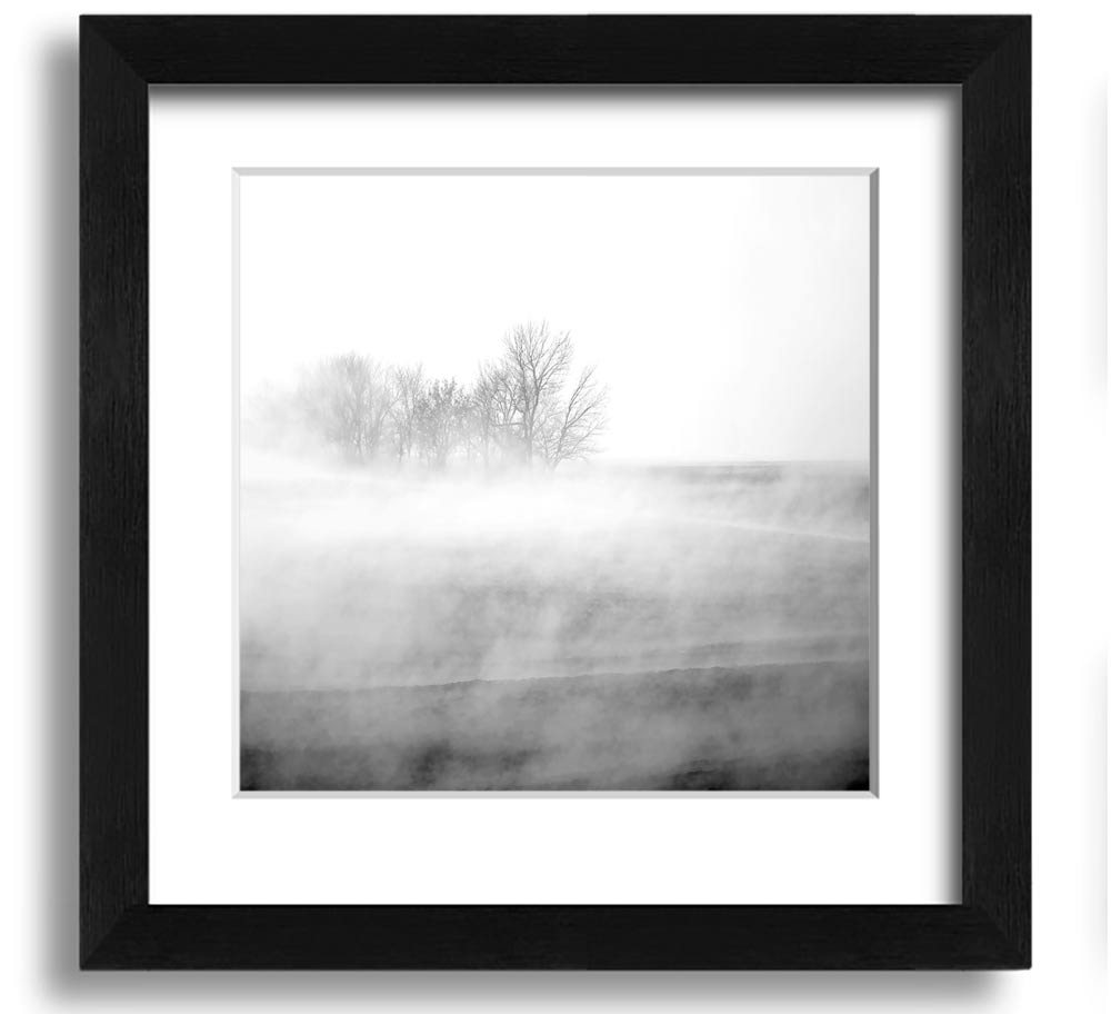 Absorption B n W Square Framed Print in various frame colors, showcasing a modern design.