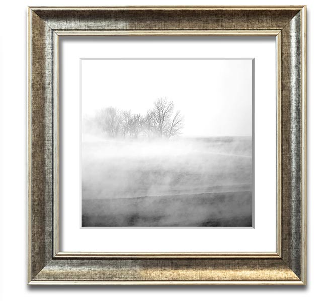 Absorption B n W Square Framed Print in various frame colors, showcasing a modern design.