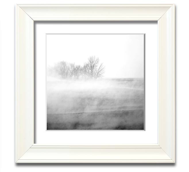 Absorption B n W Square Framed Print in various frame colors, showcasing a modern design.