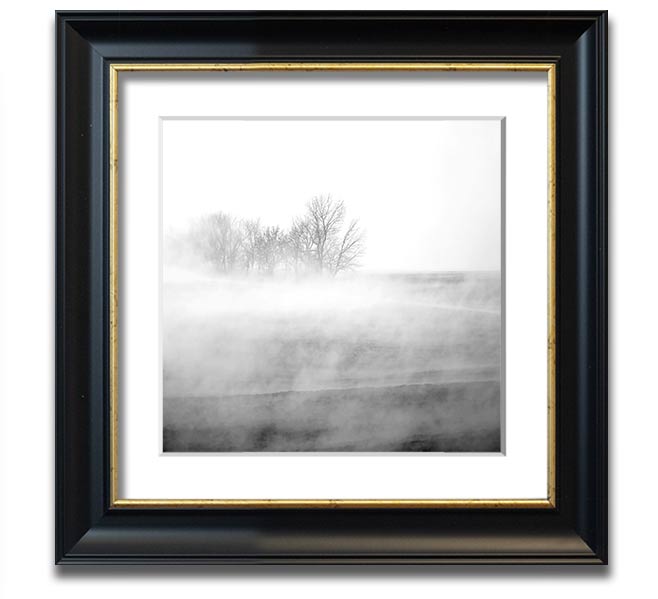 Absorption B n W Square Framed Print in various frame colors, showcasing a modern design.