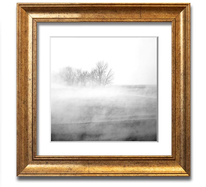 Absorption B n W Square Framed Print in various frame colors, showcasing a modern design.