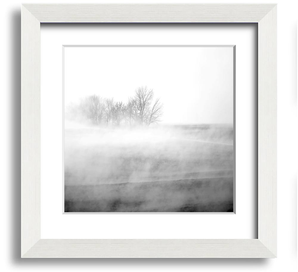 Absorption B n W Square Framed Print in various frame colors, showcasing a modern design.