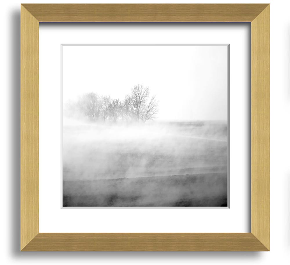 Absorption B n W Square Framed Print in various frame colors, showcasing a modern design.