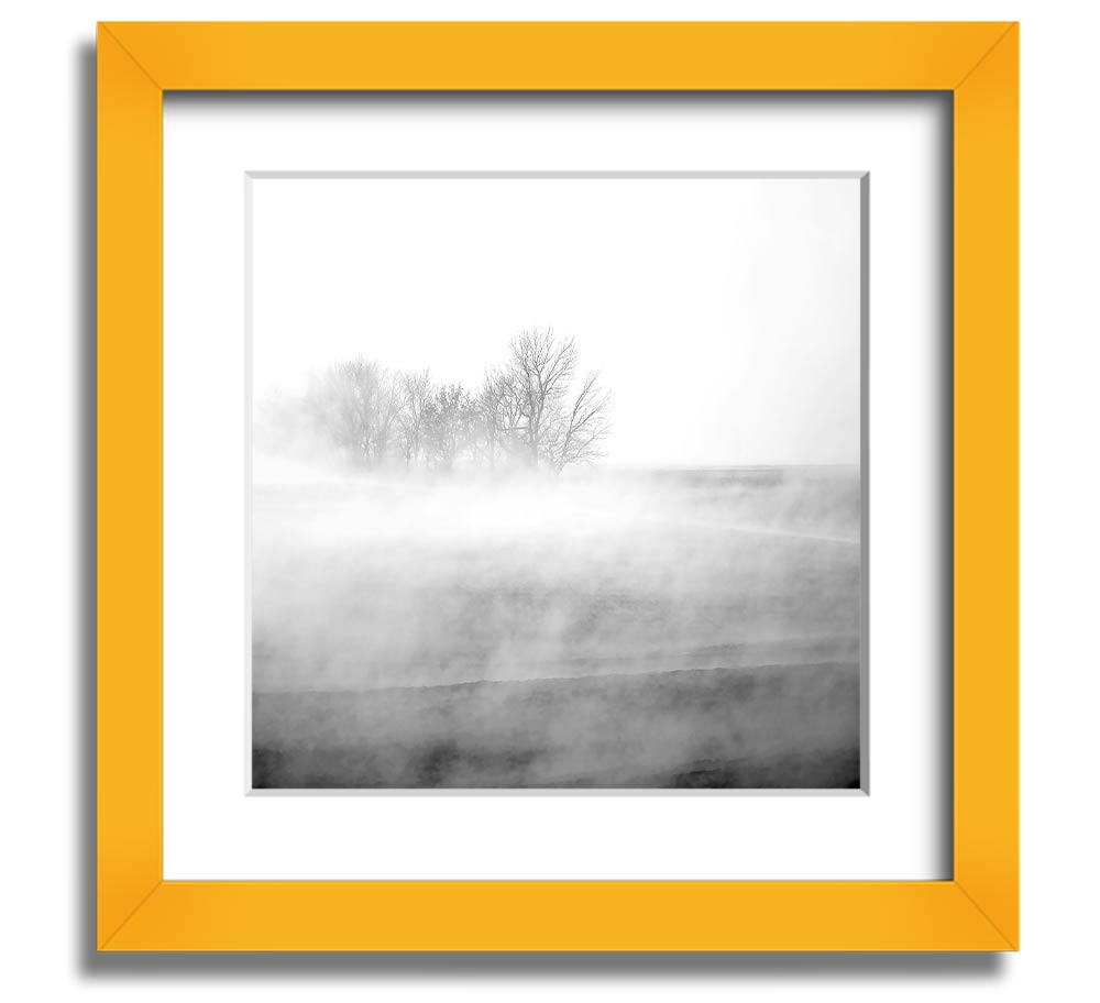 Absorption B n W Square Framed Print in various frame colors, showcasing a modern design.