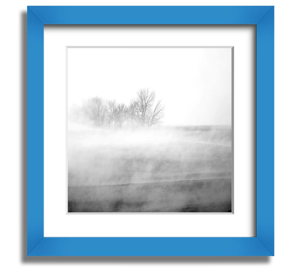 Absorption B n W Square Framed Print in various frame colors, showcasing a modern design.