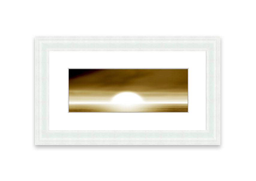 Abstract Sun Beige framed print with warm tones, handmade in the UK, ready to hang.