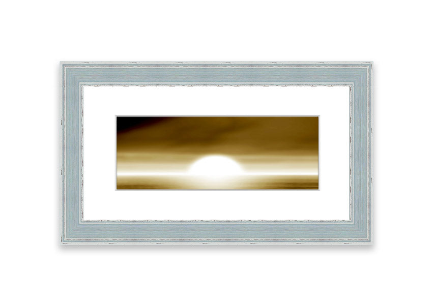 Abstract Sun Beige framed print with warm tones, handmade in the UK, ready to hang.