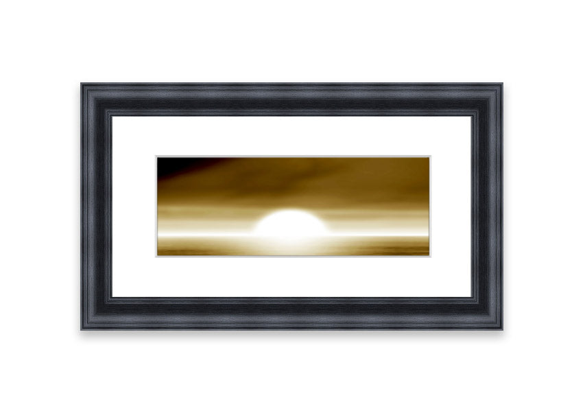 Abstract Sun Beige framed print with warm tones, handmade in the UK, ready to hang.