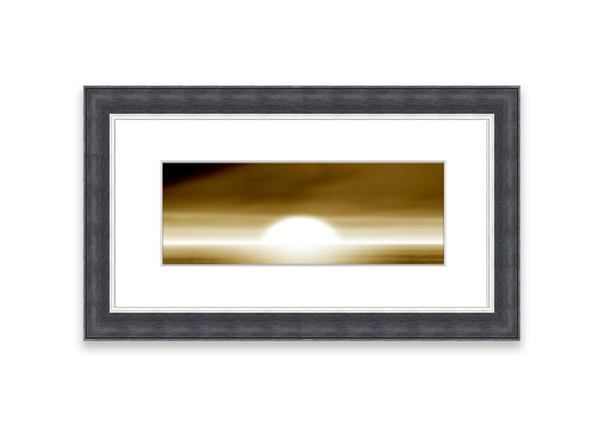 Abstract Sun Beige framed print with warm tones, handmade in the UK, ready to hang.