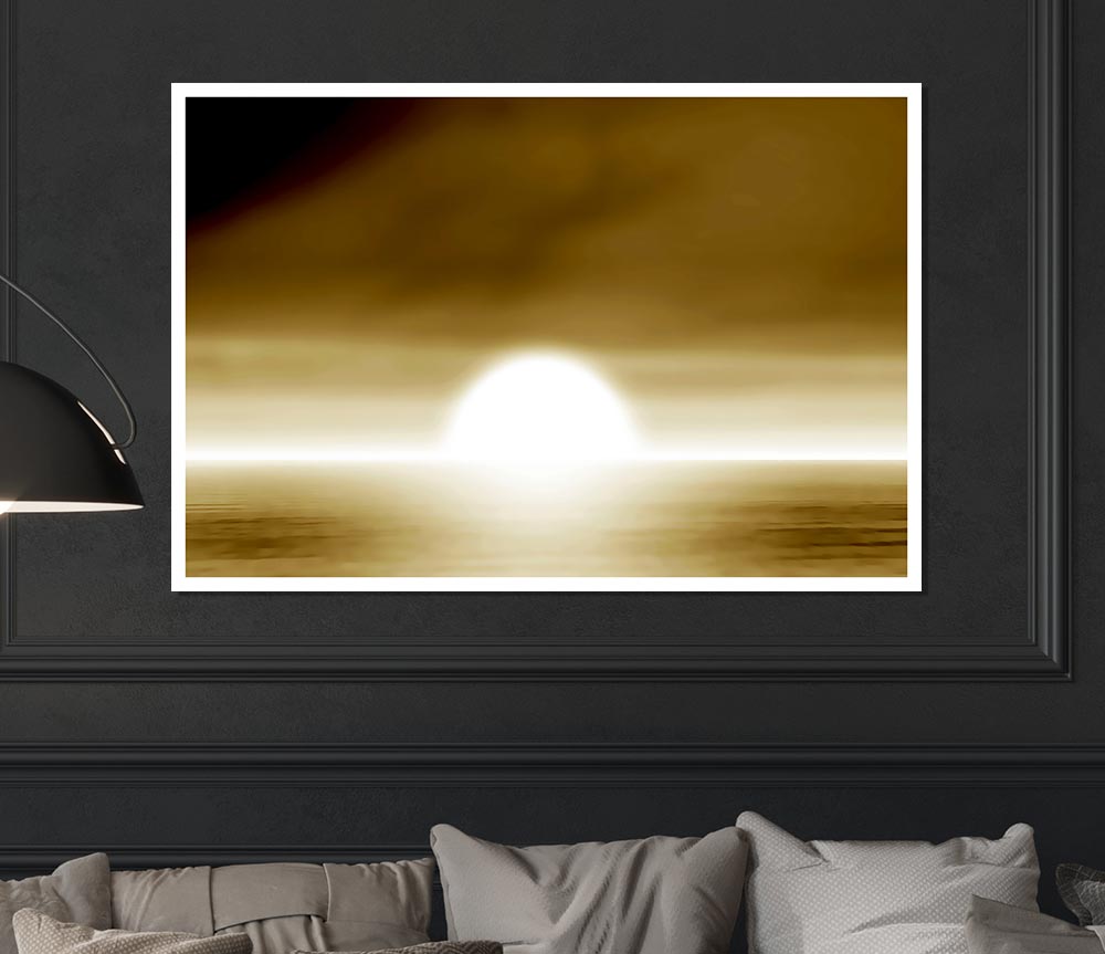 Abstract Sun Beige canvas poster featuring warm beige tones and an elegant design, ready for display or framing.