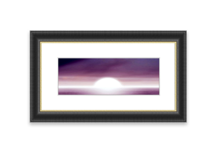 Abstract Sun Lilac framed print showcasing vibrant lilac hues and an elegant design, ready to hang.