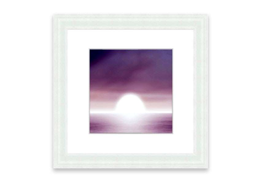 Abstract Sun Lilac framed print showcasing vibrant lilac hues and an elegant design, ready to hang.