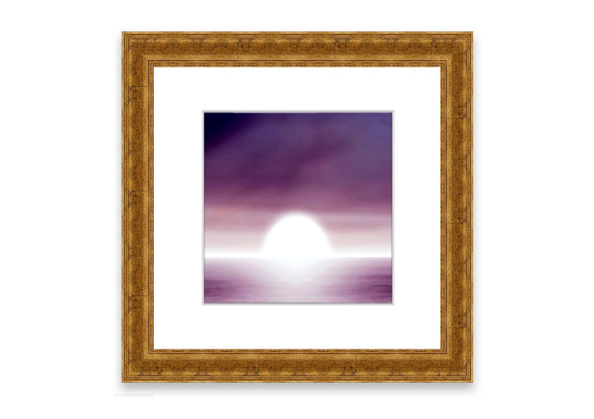 Abstract Sun Lilac framed print showcasing vibrant lilac hues and an elegant design, ready to hang.