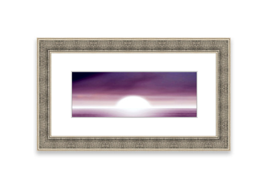 Abstract Sun Lilac framed print showcasing vibrant lilac hues and an elegant design, ready to hang.