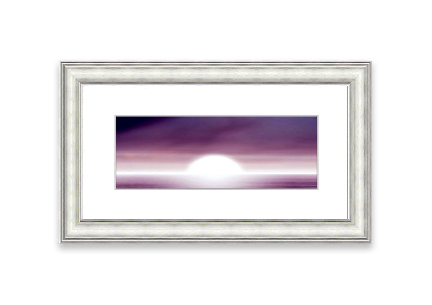 Abstract Sun Lilac framed print showcasing vibrant lilac hues and an elegant design, ready to hang.