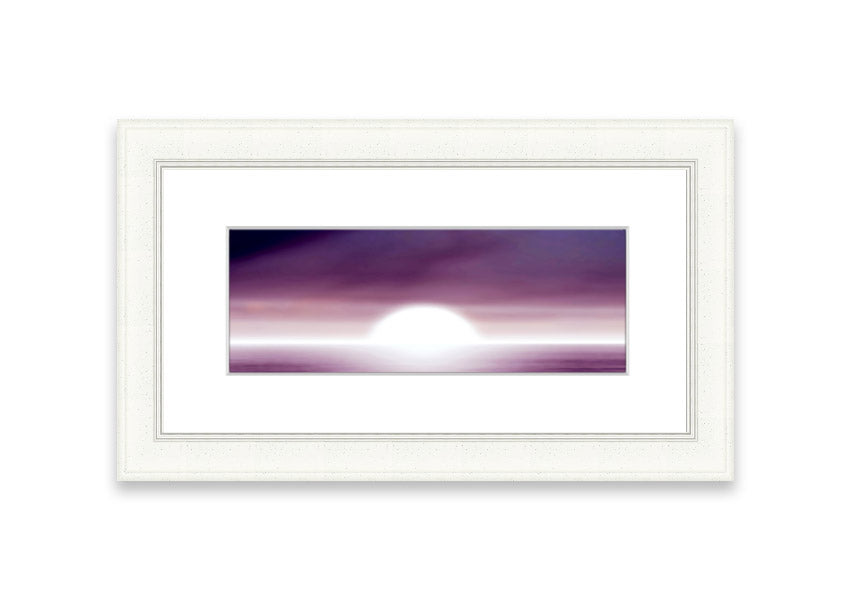 Abstract Sun Lilac framed print showcasing vibrant lilac hues and an elegant design, ready to hang.