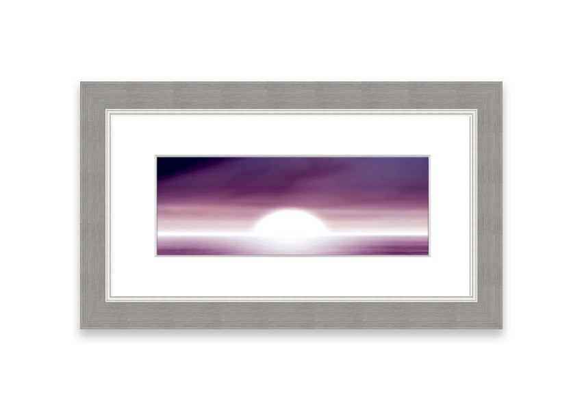 Abstract Sun Lilac framed print showcasing vibrant lilac hues and an elegant design, ready to hang.