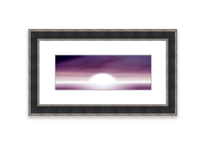 Abstract Sun Lilac framed print showcasing vibrant lilac hues and an elegant design, ready to hang.