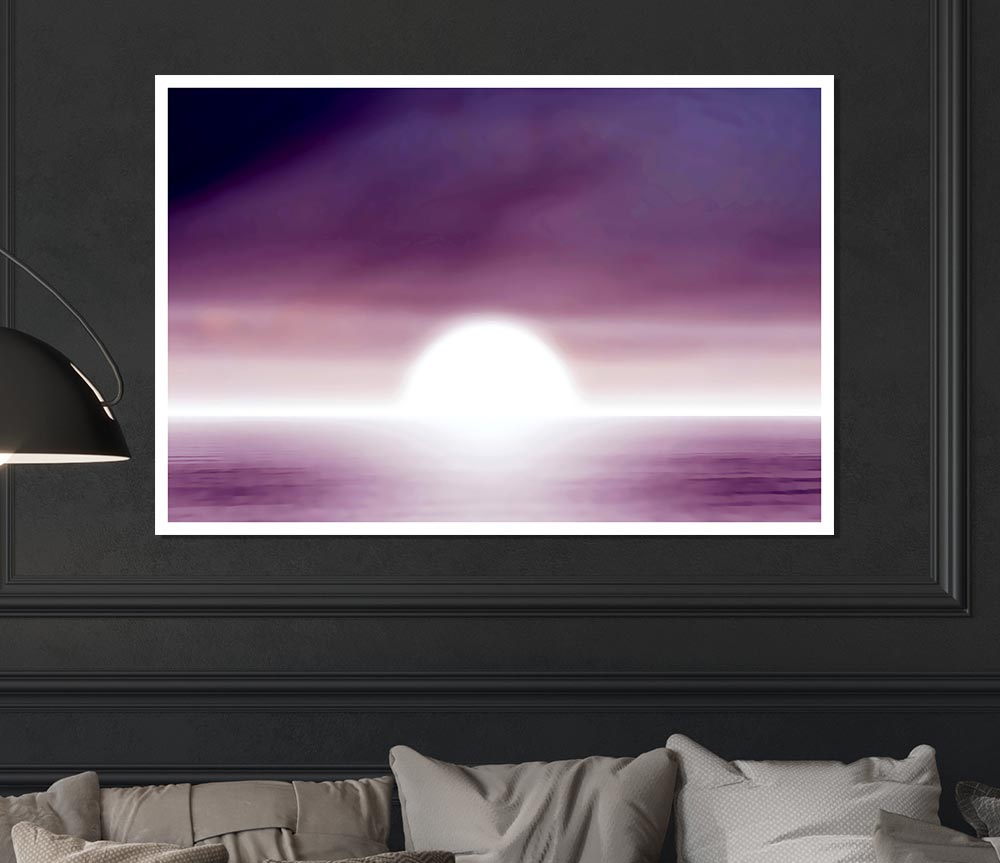 Abstract Sun Lilac canvas poster featuring vibrant lilac and sun motifs, perfect for home decor.