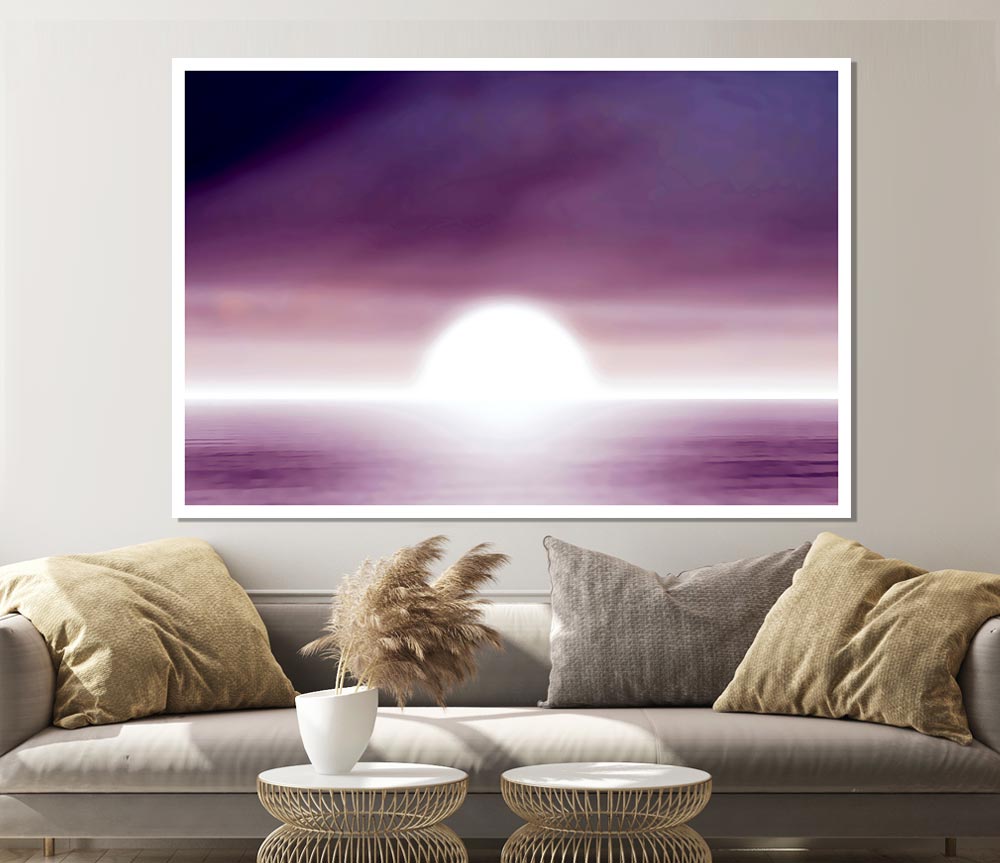 Abstract Sun Lilac canvas poster featuring vibrant lilac and sun motifs, perfect for home decor.