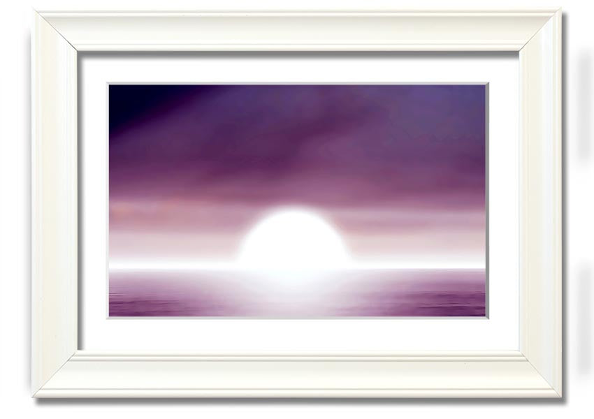 Abstract Sun Lilac framed print showcasing lilac hues and modern design, ready to hang.