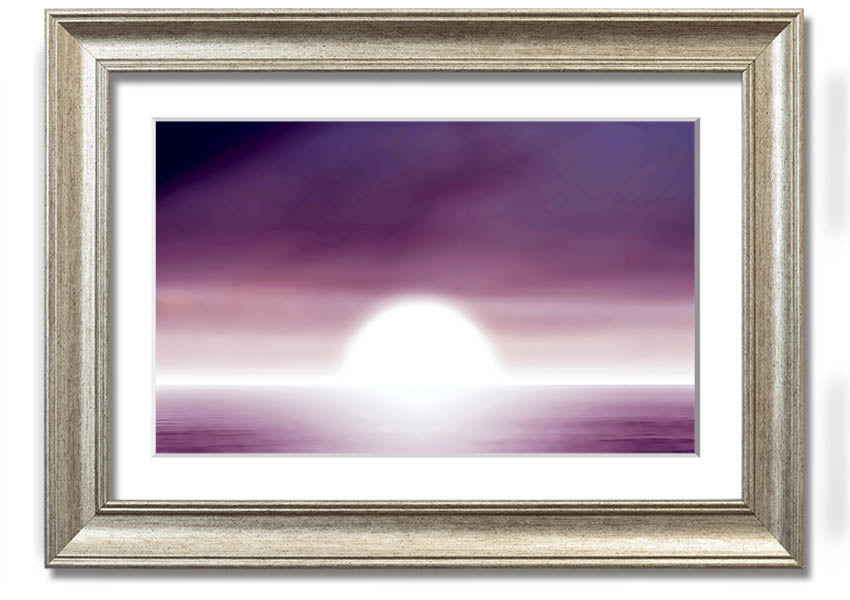 Abstract Sun Lilac framed print showcasing lilac hues and modern design, ready to hang.