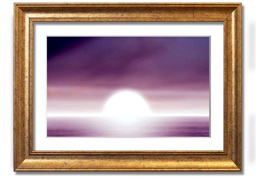 Abstract Sun Lilac framed print showcasing lilac hues and modern design, ready to hang.